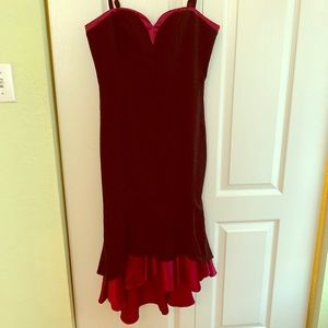 Venus sweetheart red and black high low dress